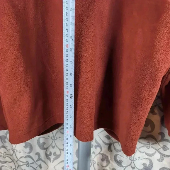 Medium COLUMBIA Unisex Hemlock Ridge Pullover Brick Red Fleece pullover WU6176 - Picture 6 of 8